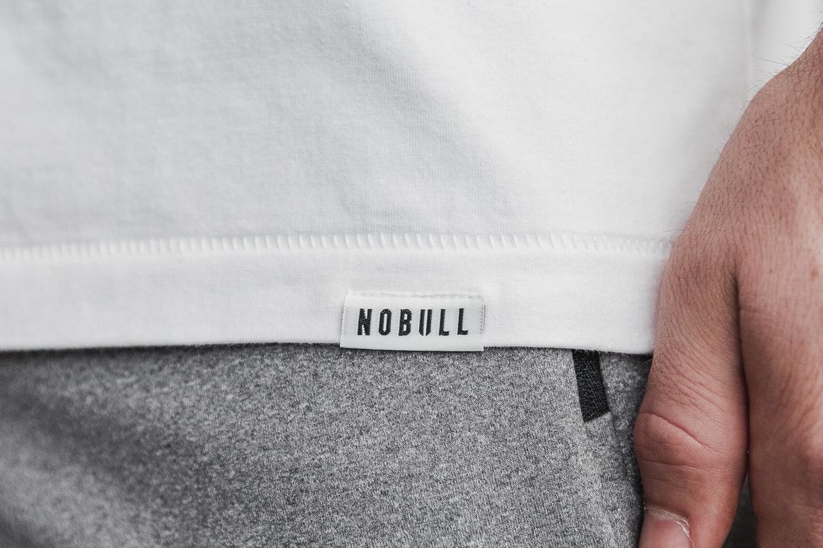 T-Shirt Nobull Heavyweight Pocket Homme Blanche | DV7934156