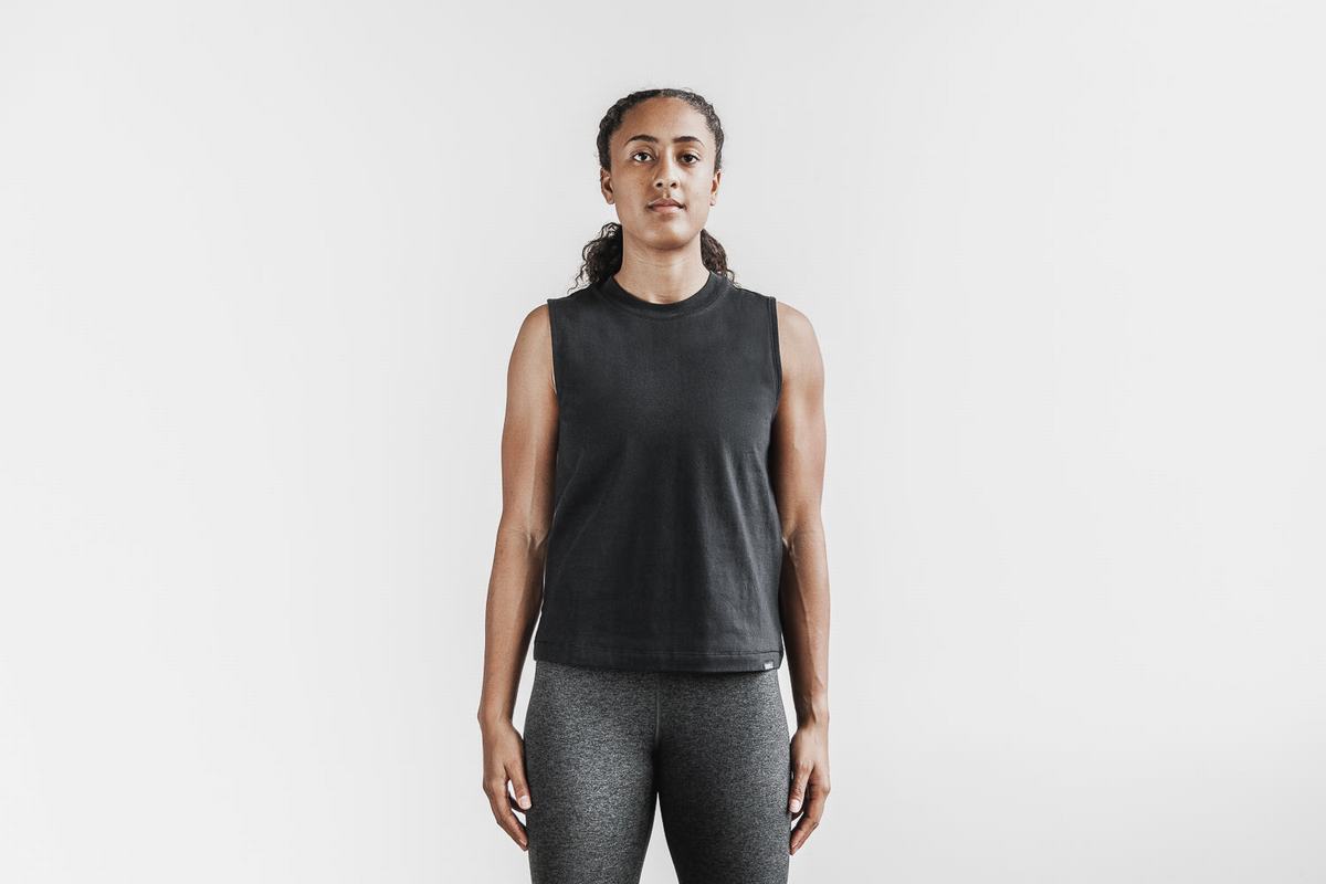 T-Shirt Nobull Heavyweight Sans Manches Femme Noir | BU6234871