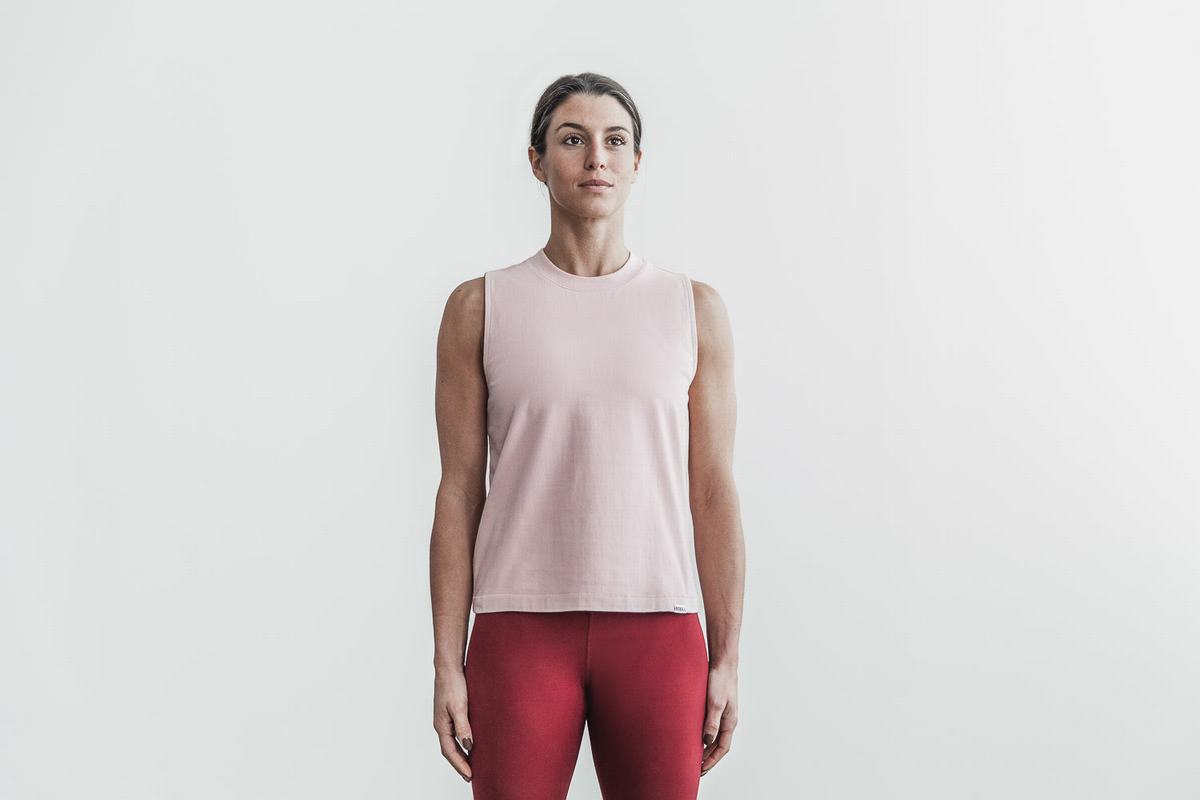 T-Shirt Nobull Heavyweight Sans Manches Femme Rose | CZ1072385