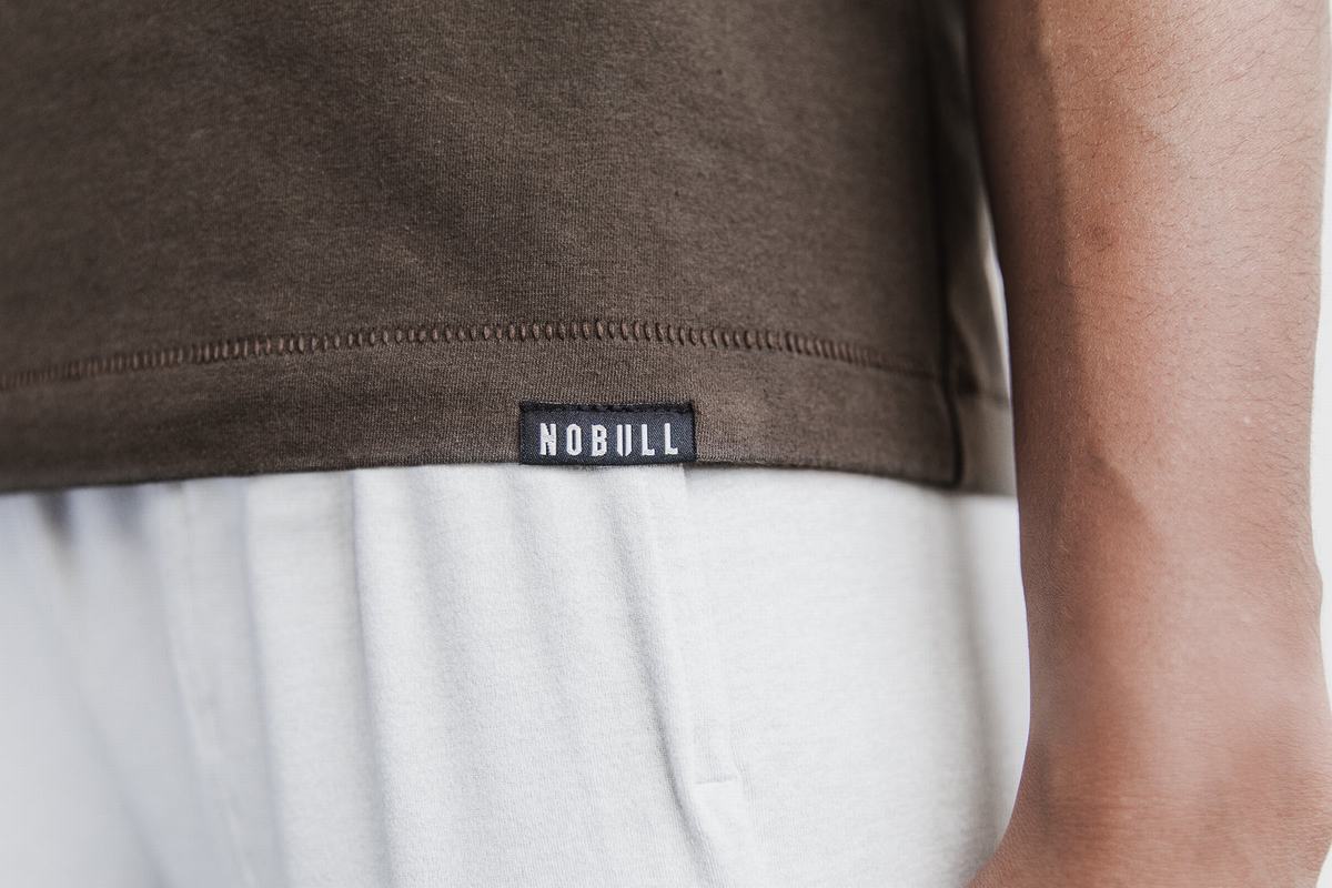 T-Shirt Nobull Heavyweight Sans Manches Femme Chocolat | FP3278041