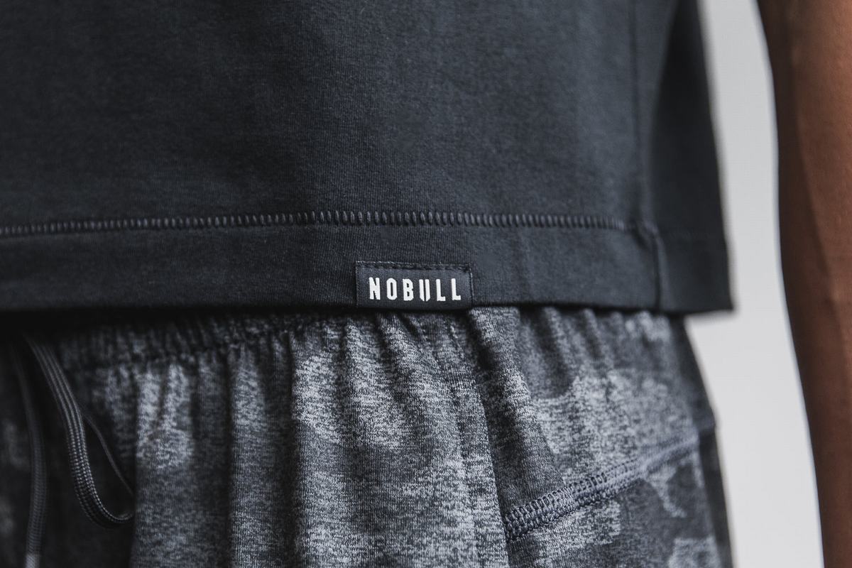 T-Shirt Nobull Heavyweight Sans Manches Crop Femme Noir | QN9657410