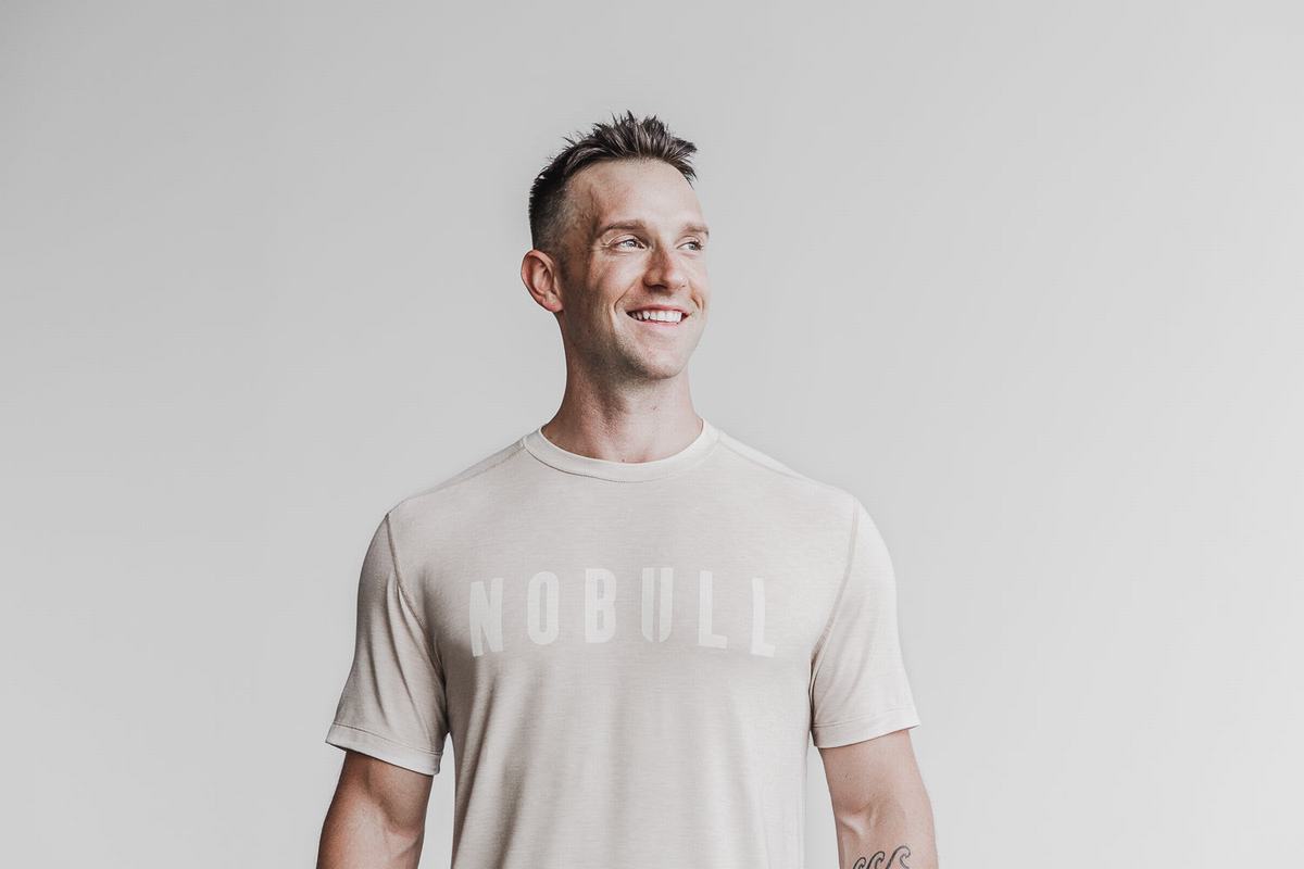 T-Shirt Nobull Homme Beige | PH3107284