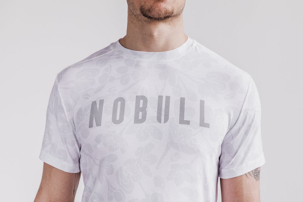 T-Shirt Nobull Homme Blanche Rose | GE2087345