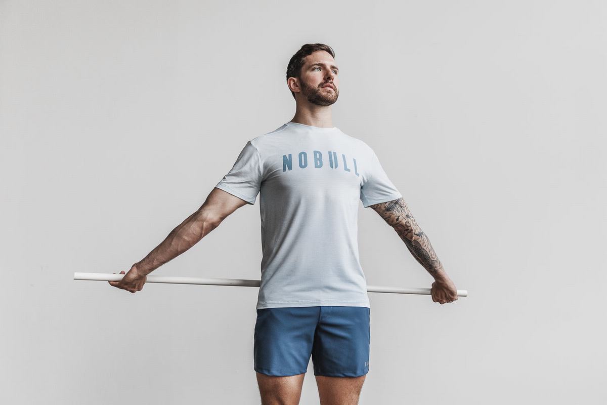 T-Shirt Nobull Homme Bleu | VT2697043