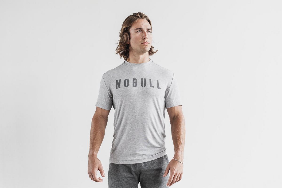 T-Shirt Nobull Homme Grise Clair | GS3548029