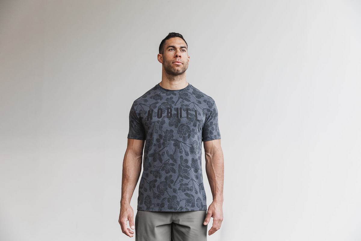 T-Shirt Nobull Homme Grise Rose | UT6514037