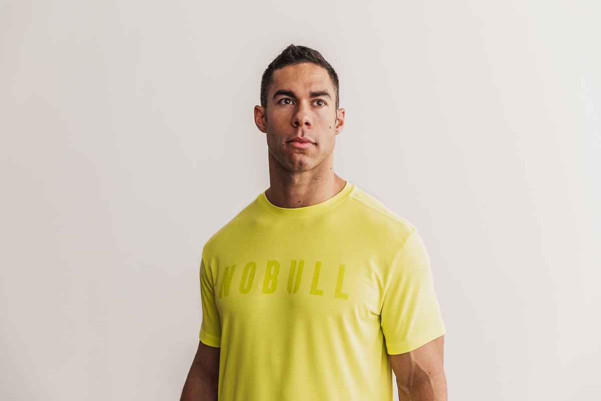 T-Shirt Nobull Homme Jaune | PY6259748