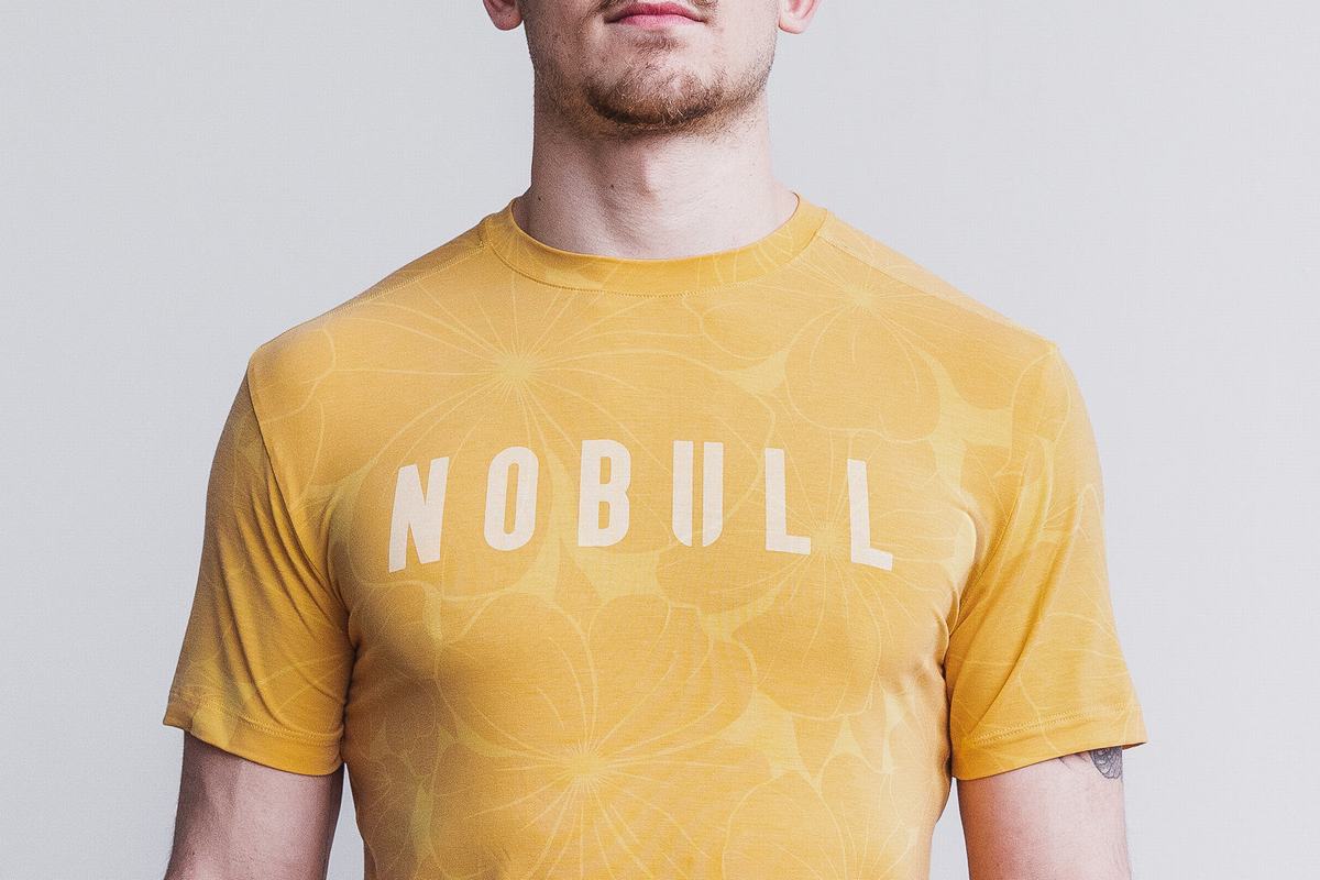 T-Shirt Nobull Homme Jaune | QG8702361
