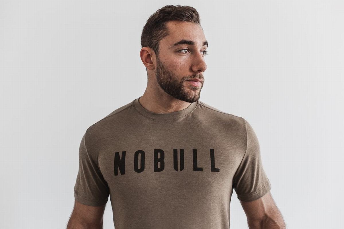 T-Shirt Nobull Homme Marron Clair | EI0249875