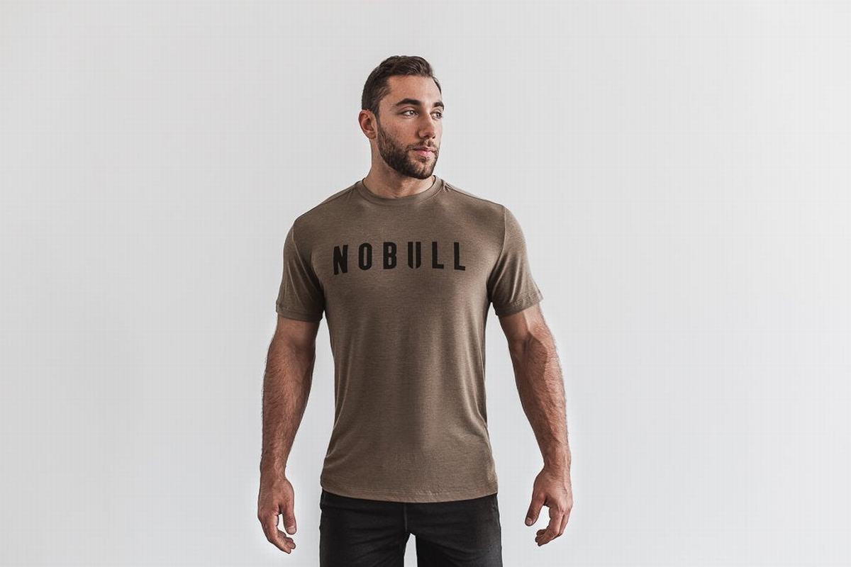 T-Shirt Nobull Homme Marron Clair | EI0249875