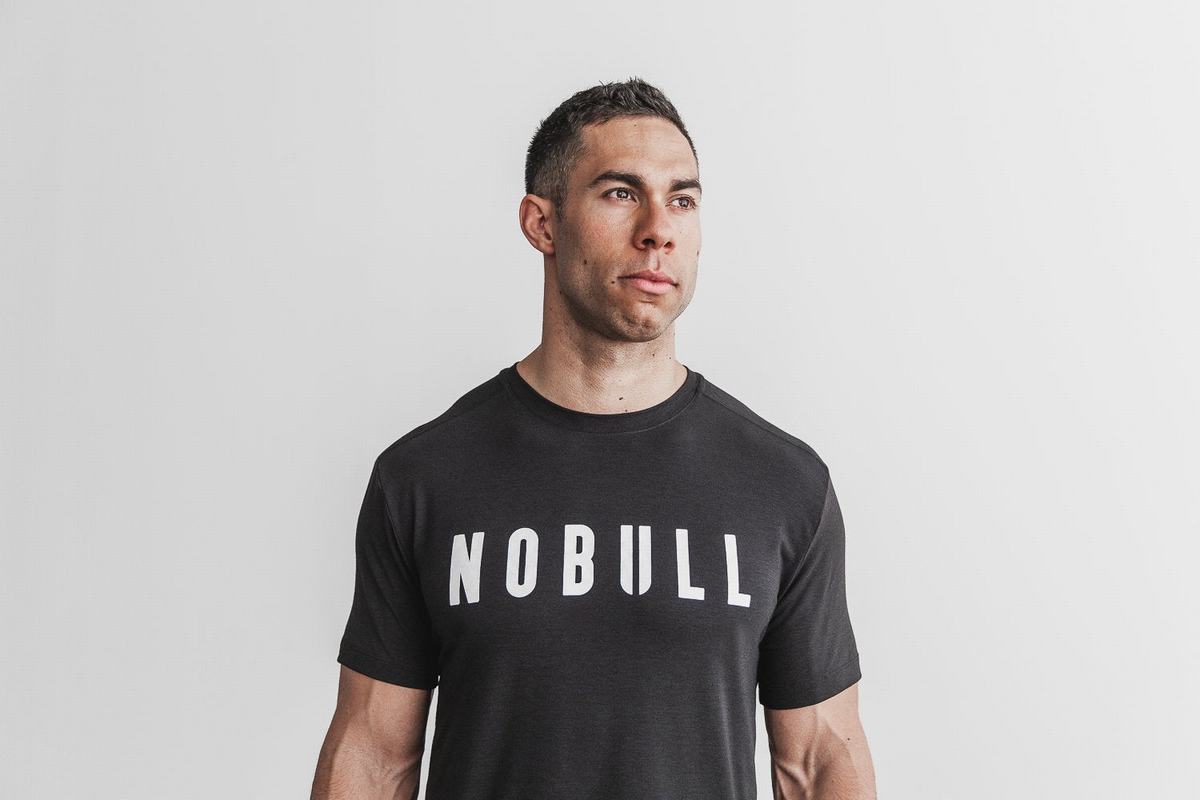 T-Shirt Nobull Homme Noir Blanche | TG0398725