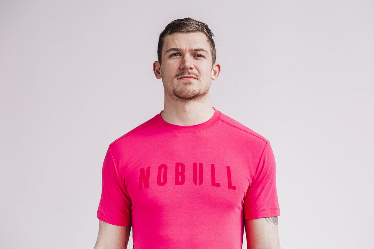 T-Shirt Nobull Homme Rose | ZV3801456