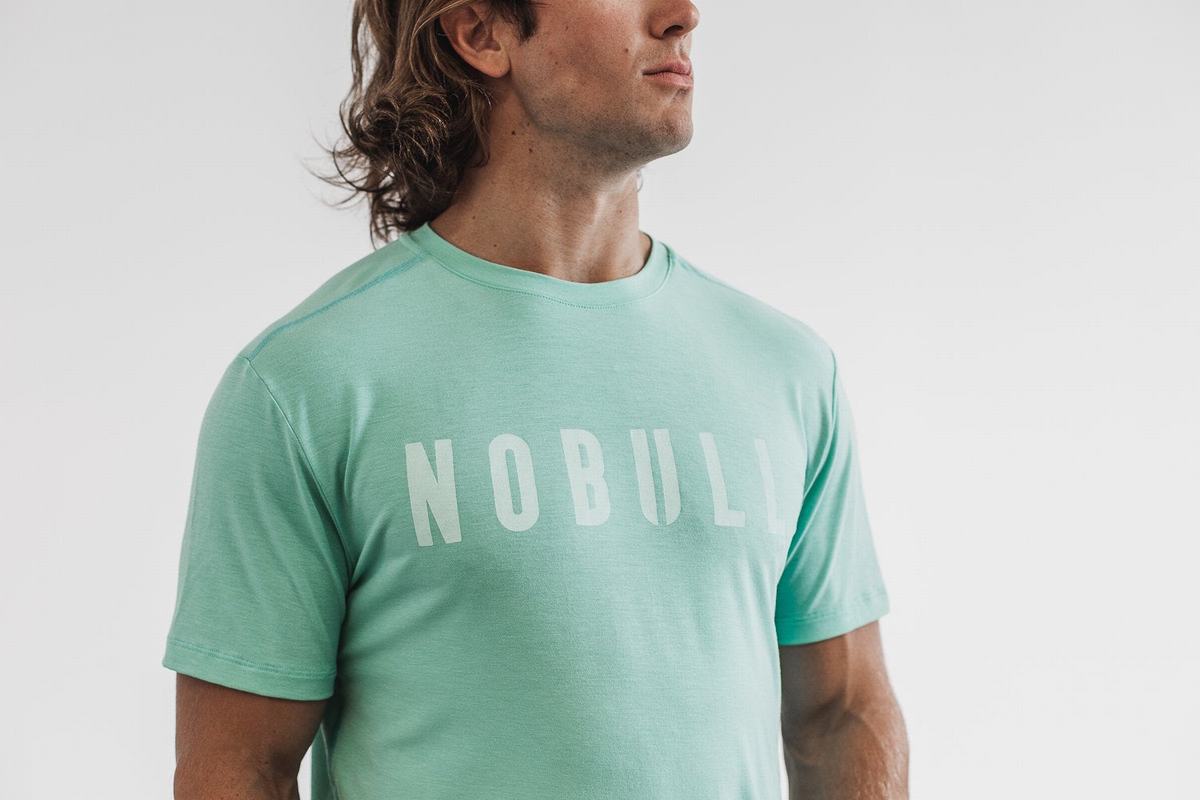 T-Shirt Nobull Homme Turquoise Clair | ZM3290157