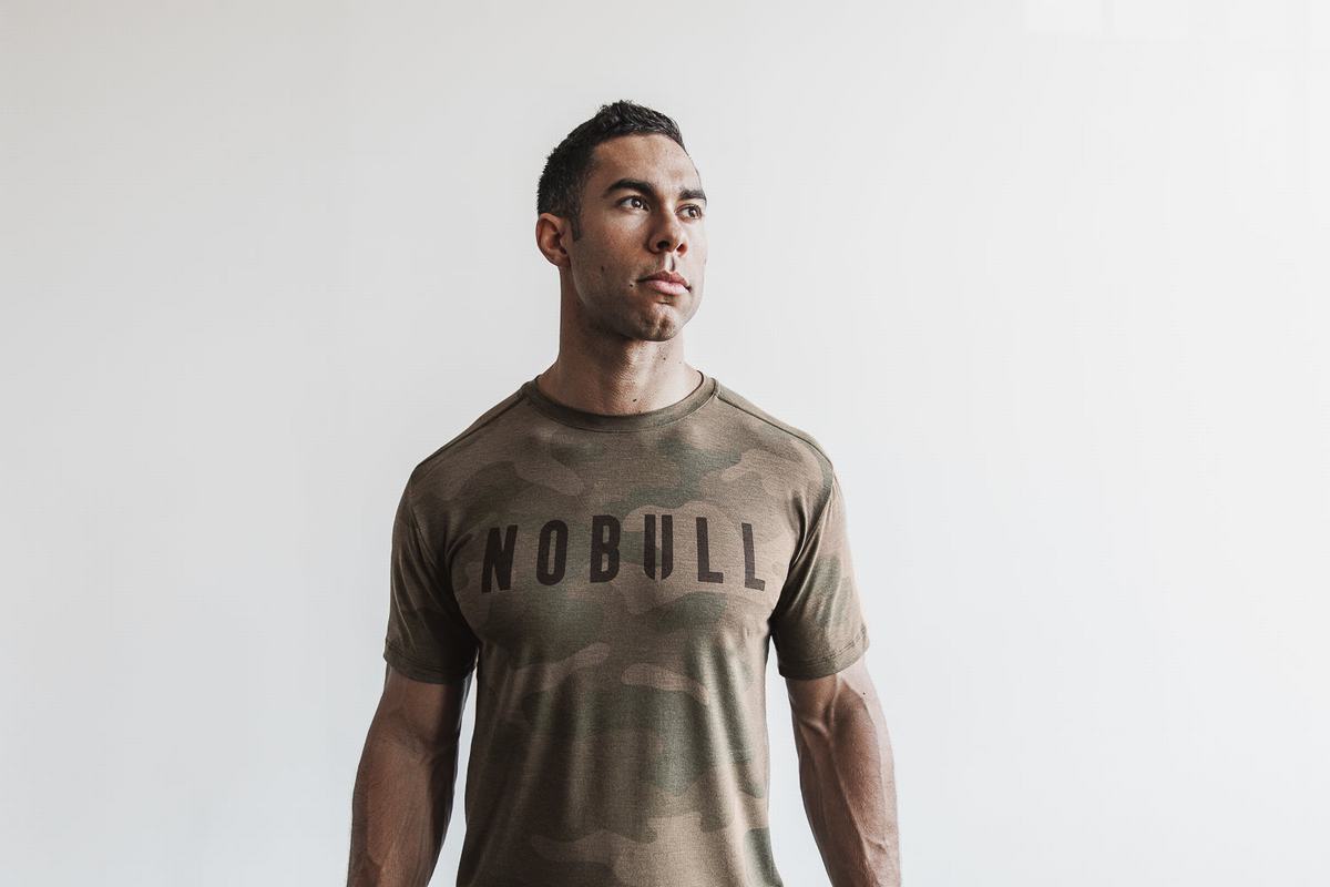 T-Shirt Nobull Homme Vert Camouflage | JS5394867