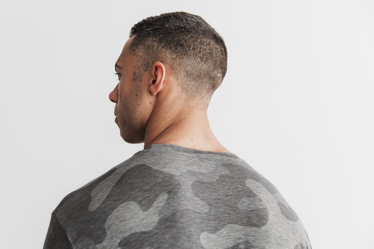 T-Shirt Nobull Horns Homme Grise Camouflage | WC8796231