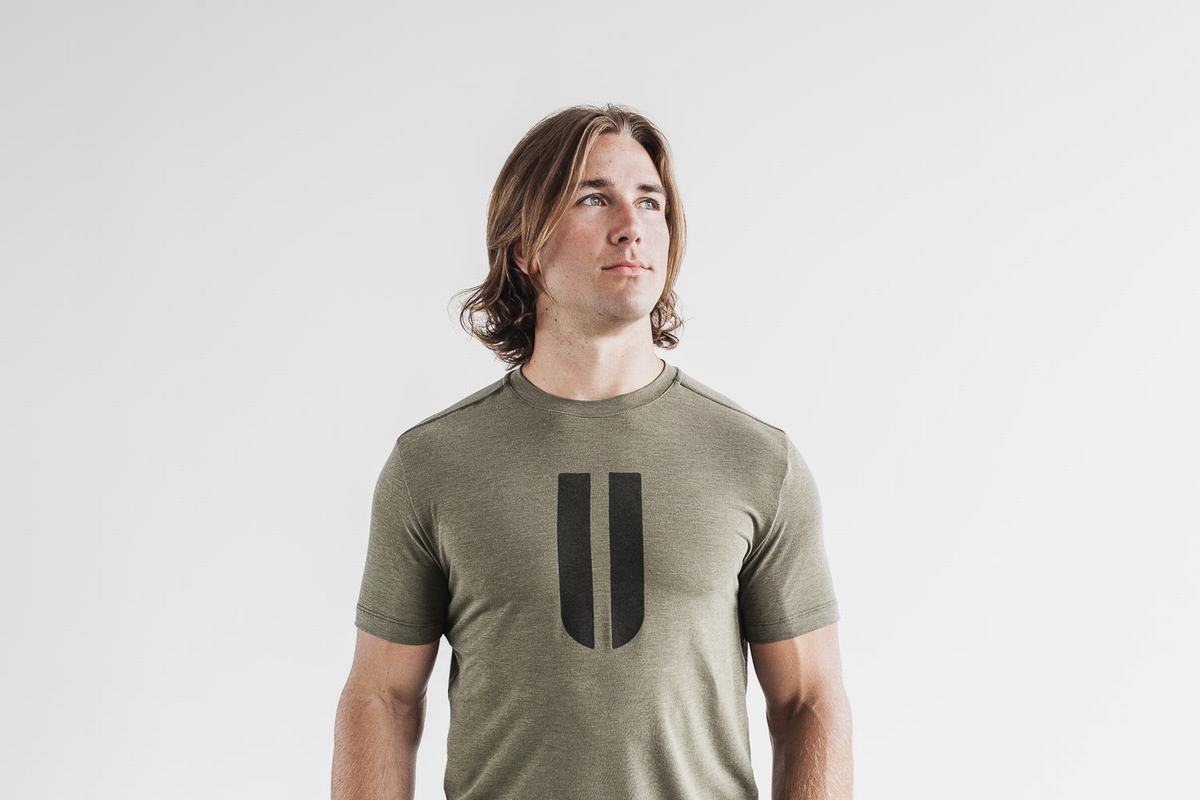 T-Shirt Nobull Horns Homme Vert | QP5493718