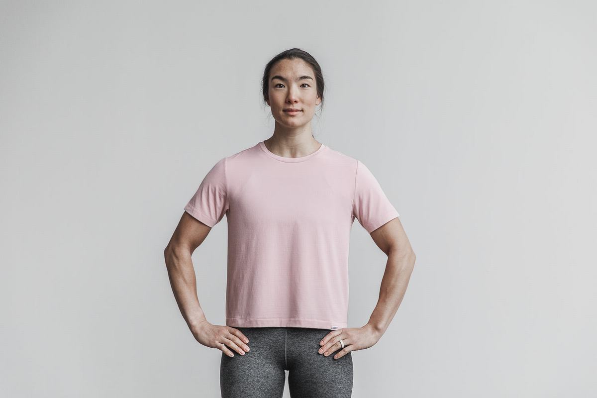 T-Shirt Nobull Lightweight Boxy Femme Rose | RC9286145