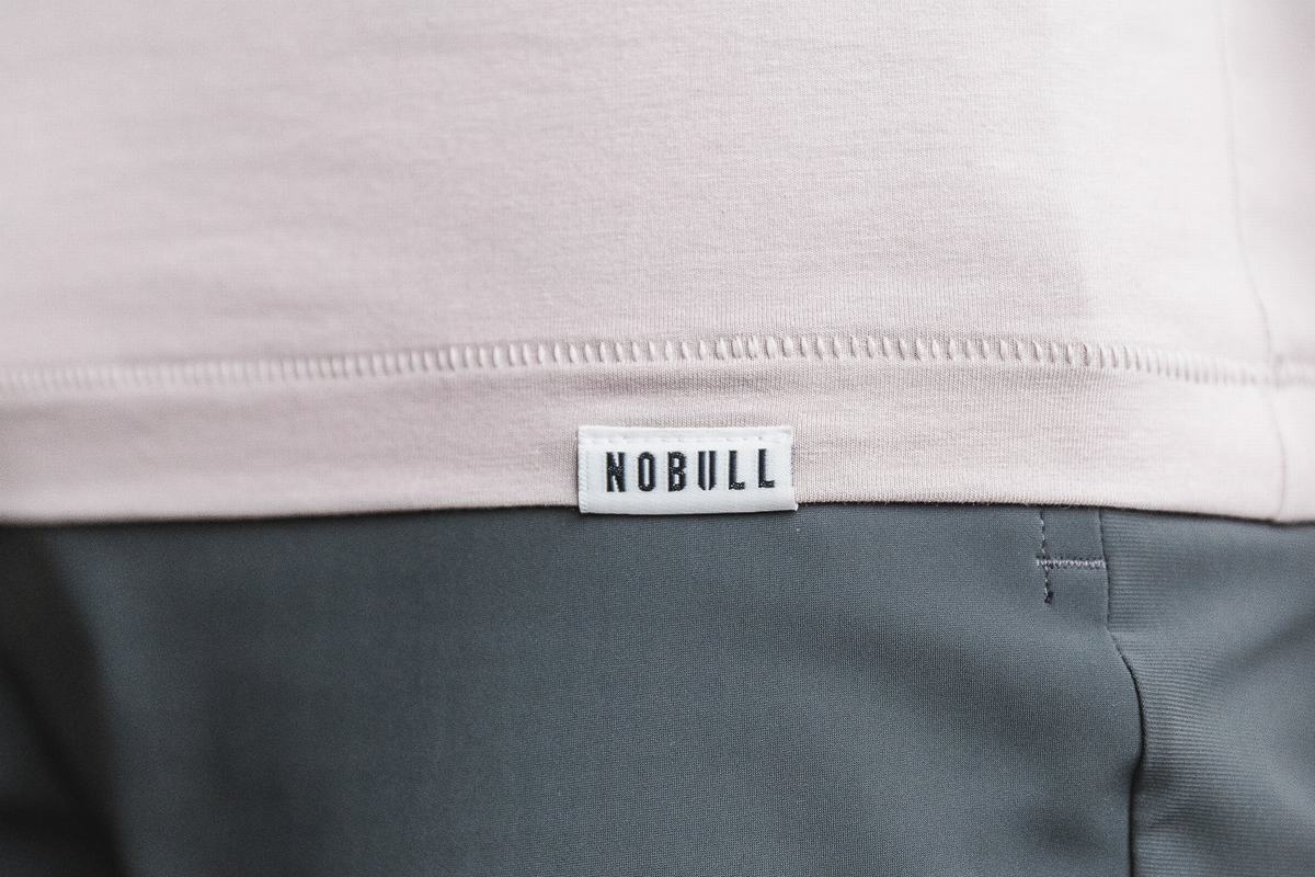 T-Shirt Nobull Lightweight Henley Homme Rose | NO8429630