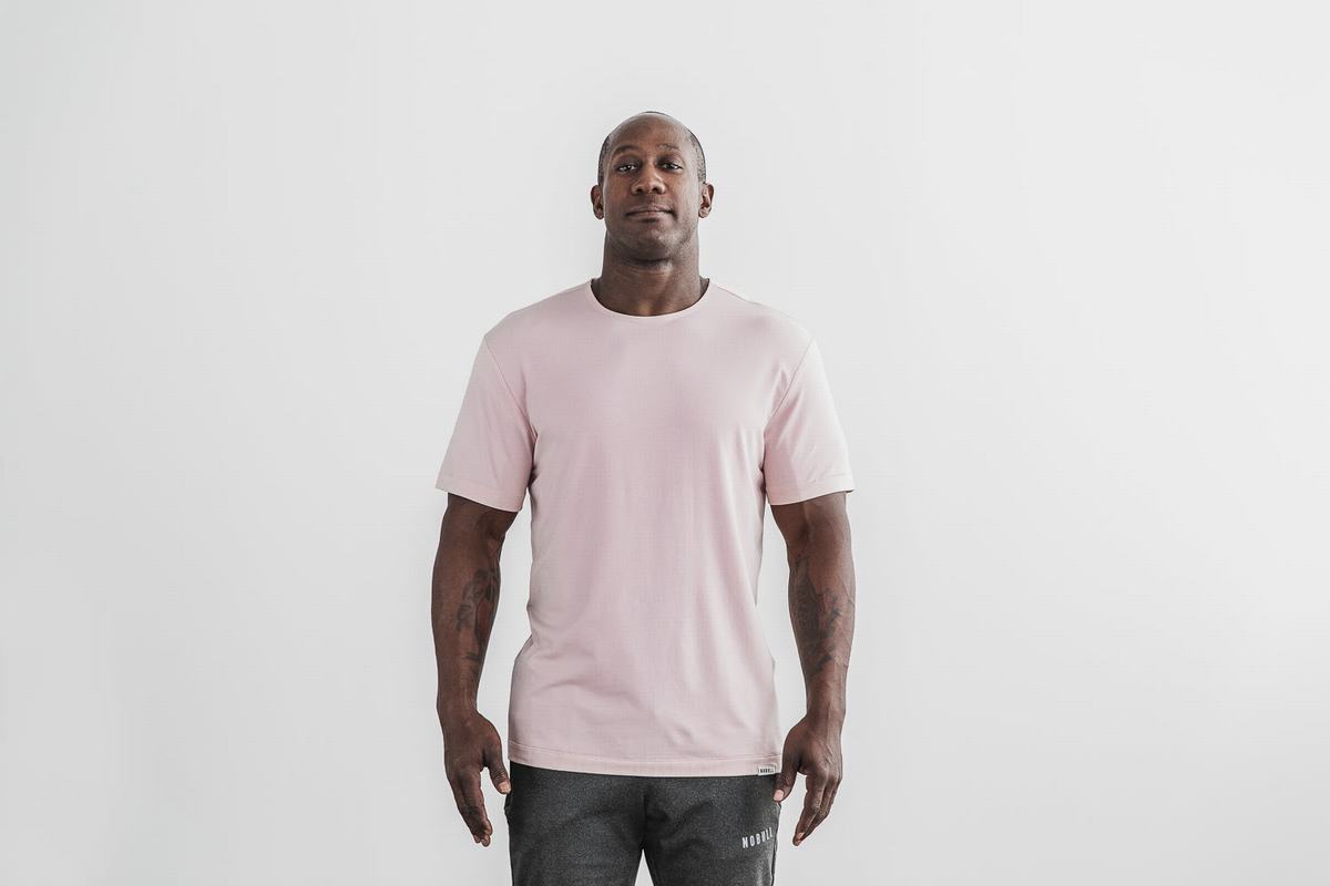 T-Shirt Nobull Lightweight Homme Rose | RD1274563