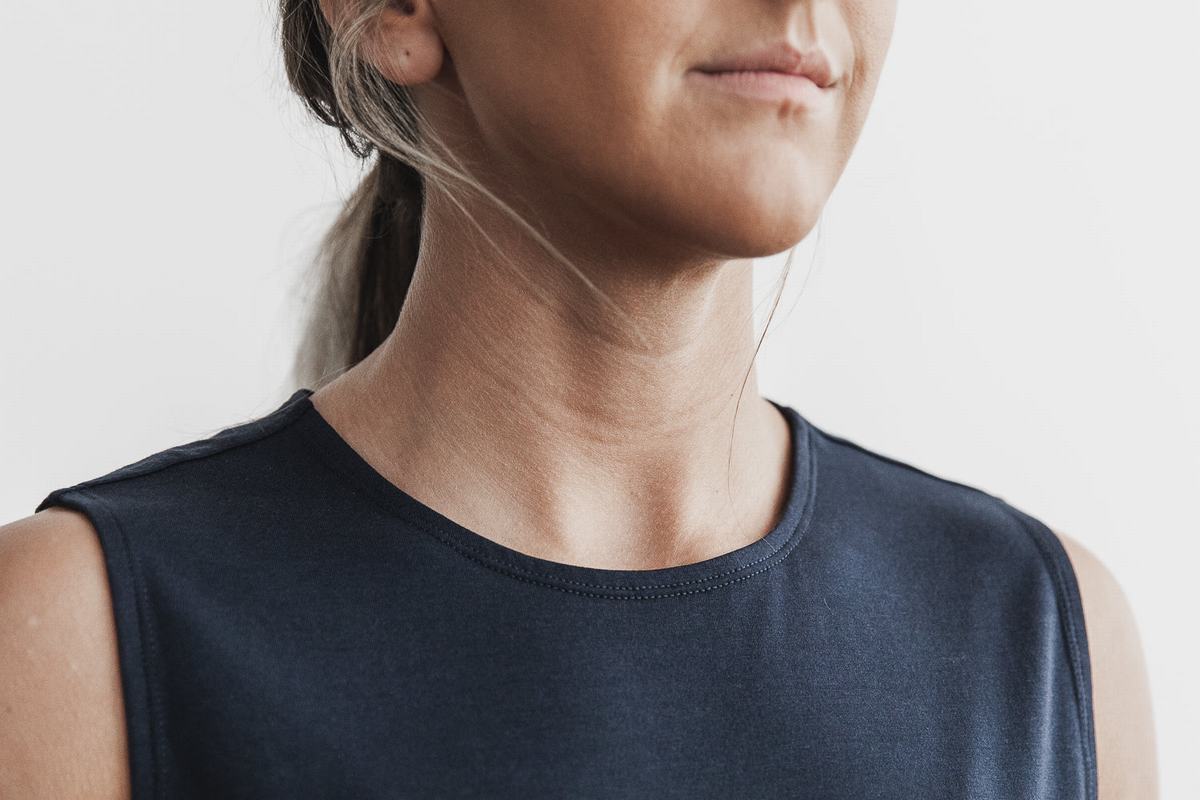 T-Shirt Nobull Lightweight Sans Manches Femme Bleu Marine | IG1029746