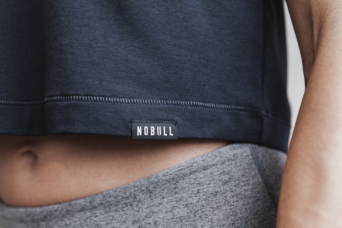 T-Shirt Nobull Lightweight Sans Manches Crop Femme Bleu Marine | LV1648295