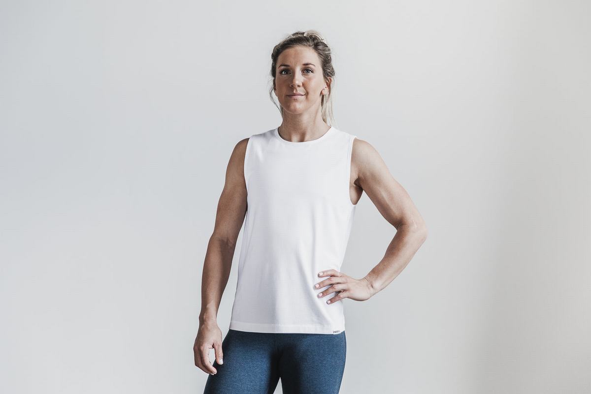 T-Shirt Nobull Lightweight Sans Manches Femme Blanche | ZS1763902