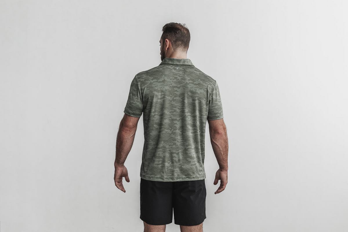T-Shirt Nobull Lightweight Textured Polo Homme Camouflage | JU0372159