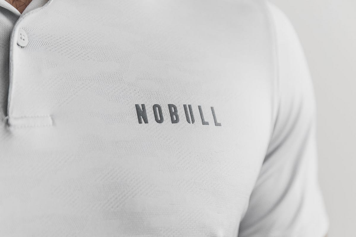 T-Shirt Nobull Lightweight Textured Polo Homme Camouflage | MN3276419