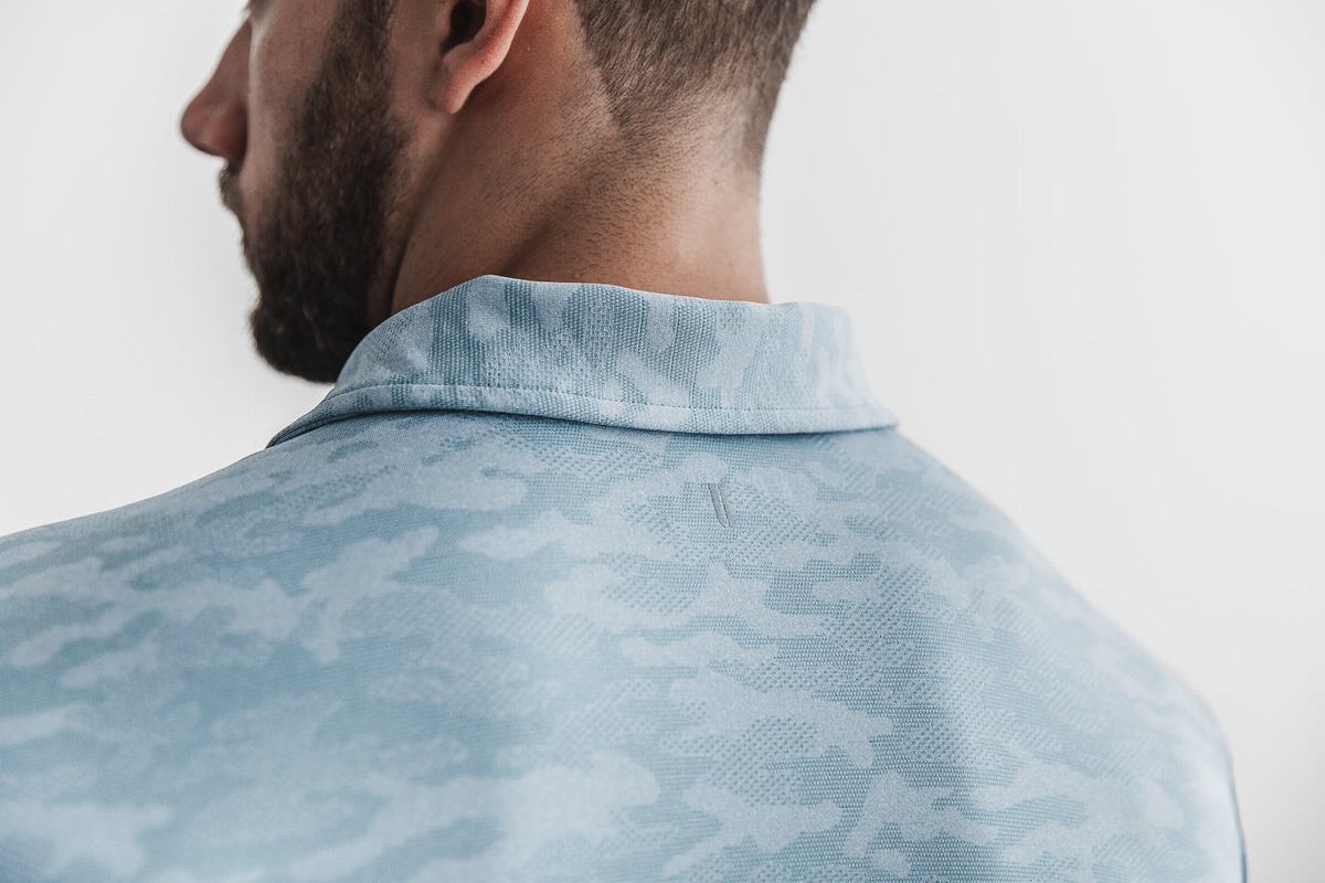 T-Shirt Nobull Lightweight Textured Polo Homme Camouflage | NP4635089