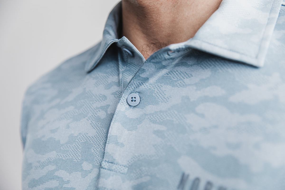 T-Shirt Nobull Lightweight Textured Polo Homme Camouflage | NP4635089