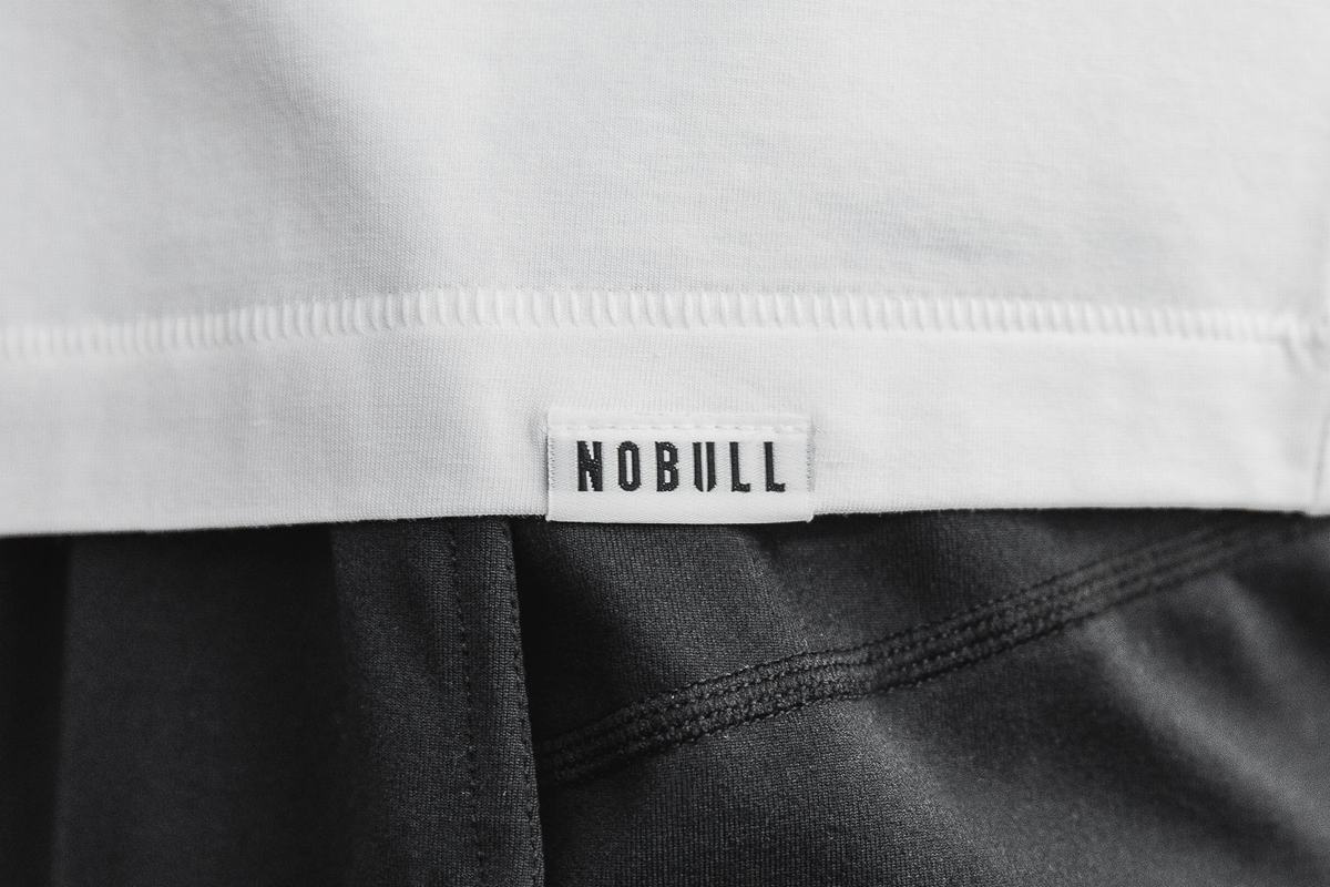 T-Shirt Nobull Lightweight V-Neck Femme Blanche | RQ4925837