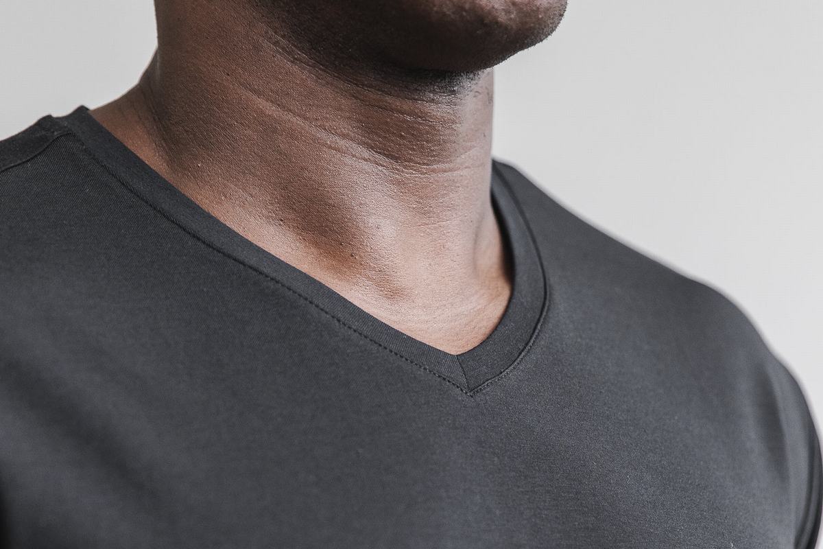 T-Shirt Nobull Lightweight V-Neck Homme Noir | HT4382561
