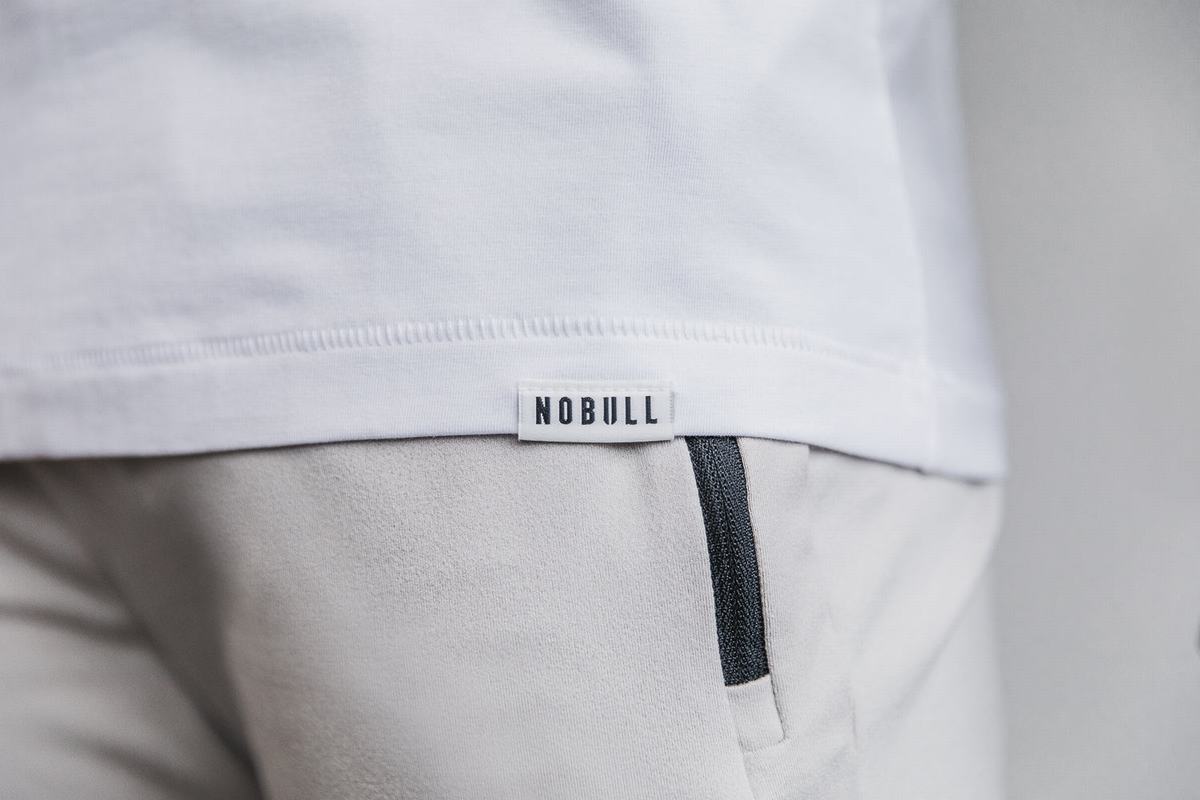T-Shirt Nobull Lightweight V-Neck Homme Blanche | OK1402687