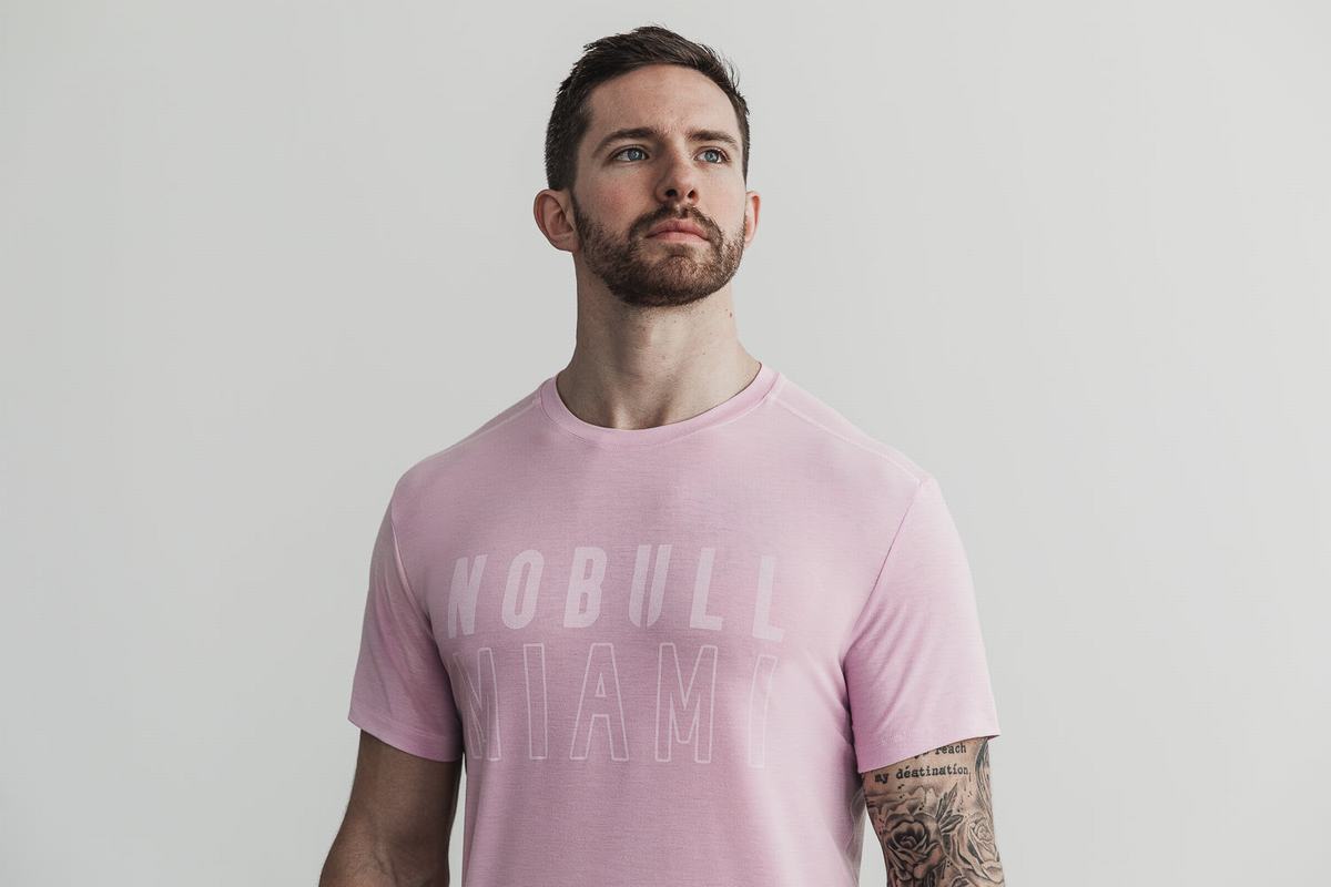 T-Shirt Nobull Miami Homme Rose | AN9352167