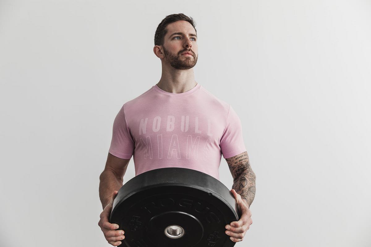 T-Shirt Nobull Miami Homme Rose | AN9352167