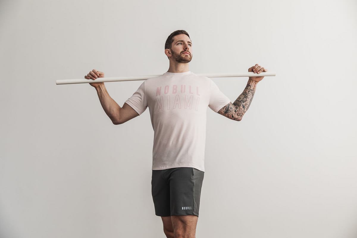 T-Shirt Nobull Miami Homme Rose | YF2468975