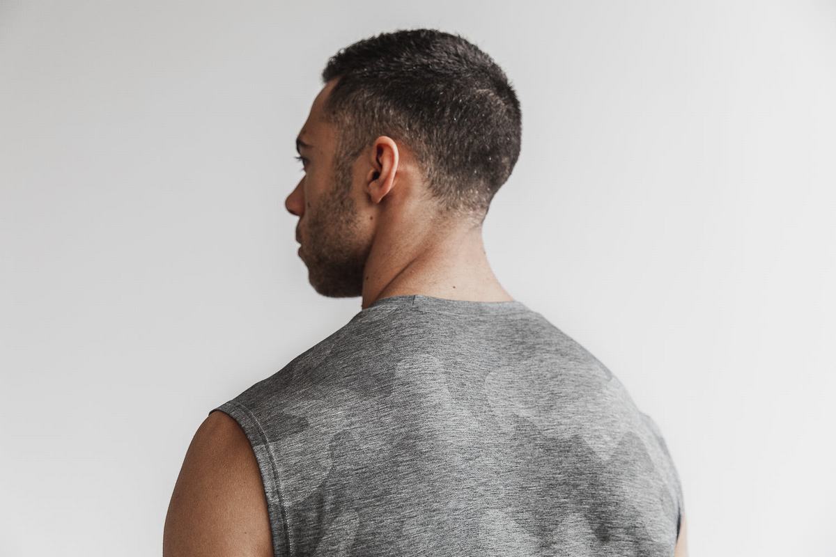 T-Shirt Nobull Sans Manches Homme Grise Camouflage | ND8014326