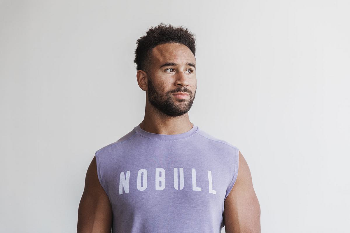 T-Shirt Nobull Sans Manches Homme Lavande | JC2613497