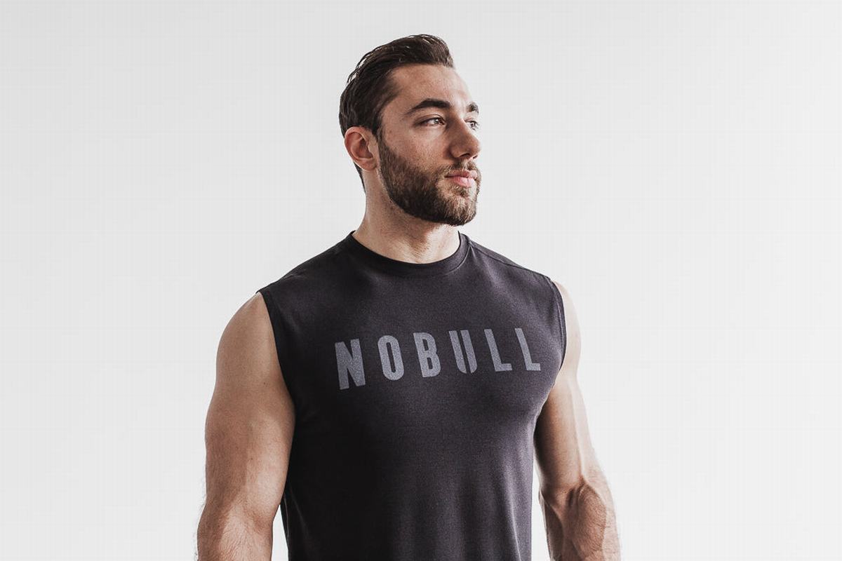 T-Shirt Nobull Sans Manches Homme Noir | AR6053728