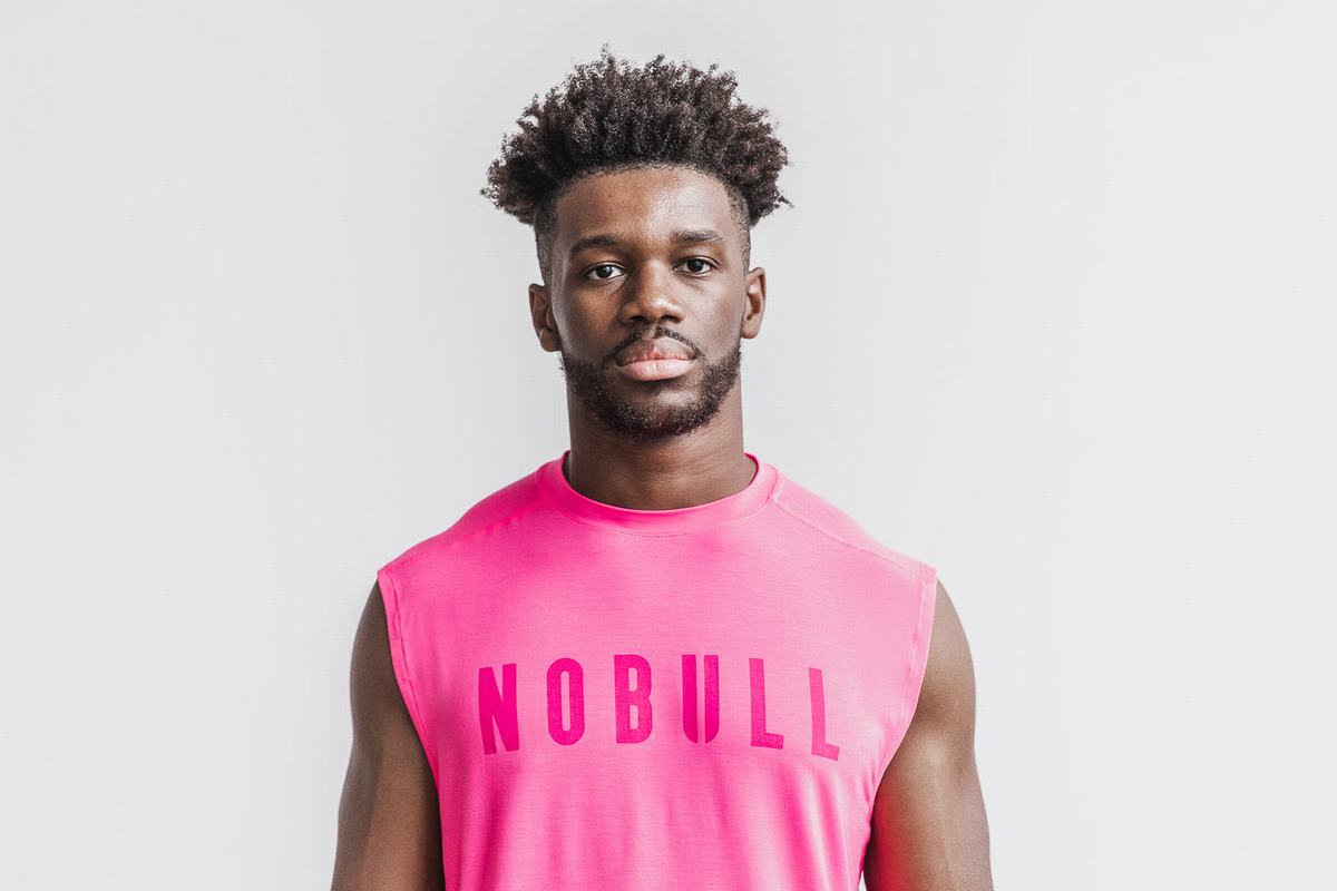 T-Shirt Nobull Sans Manches Homme Rose | AK3694870