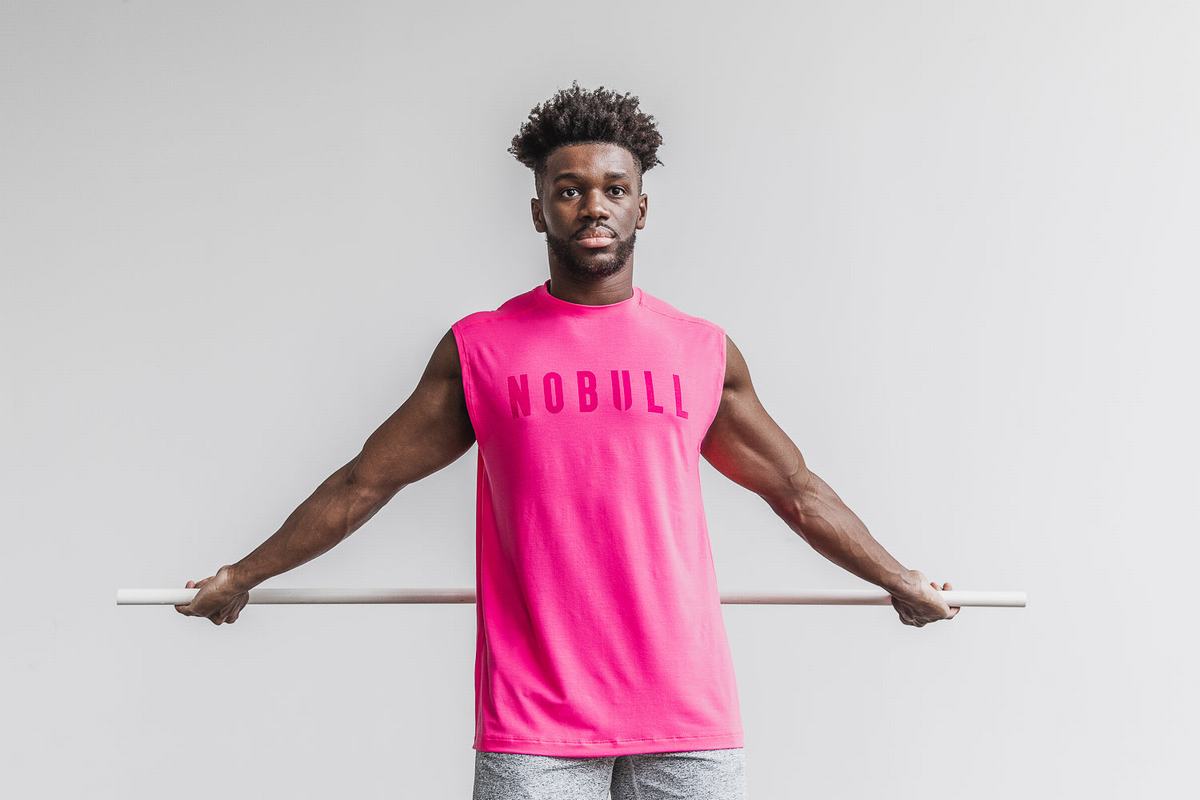 T-Shirt Nobull Sans Manches Homme Rose | AK3694870