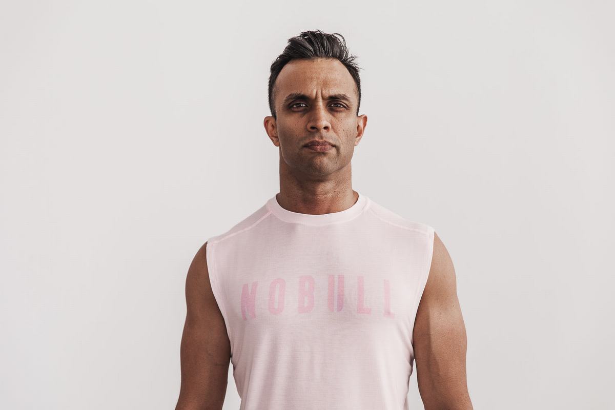 T-Shirt Nobull Sans Manches Homme Rose | LZ0931524