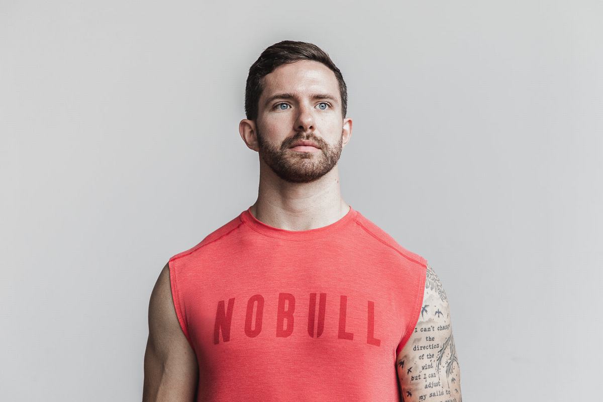 T-Shirt Nobull Sans Manches Homme Rouge | VI4830951