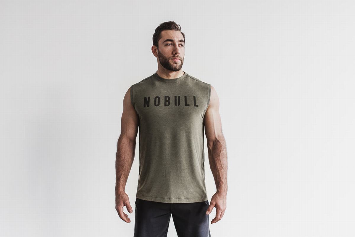 T-Shirt Nobull Sans Manches Homme Vert | BM7584019