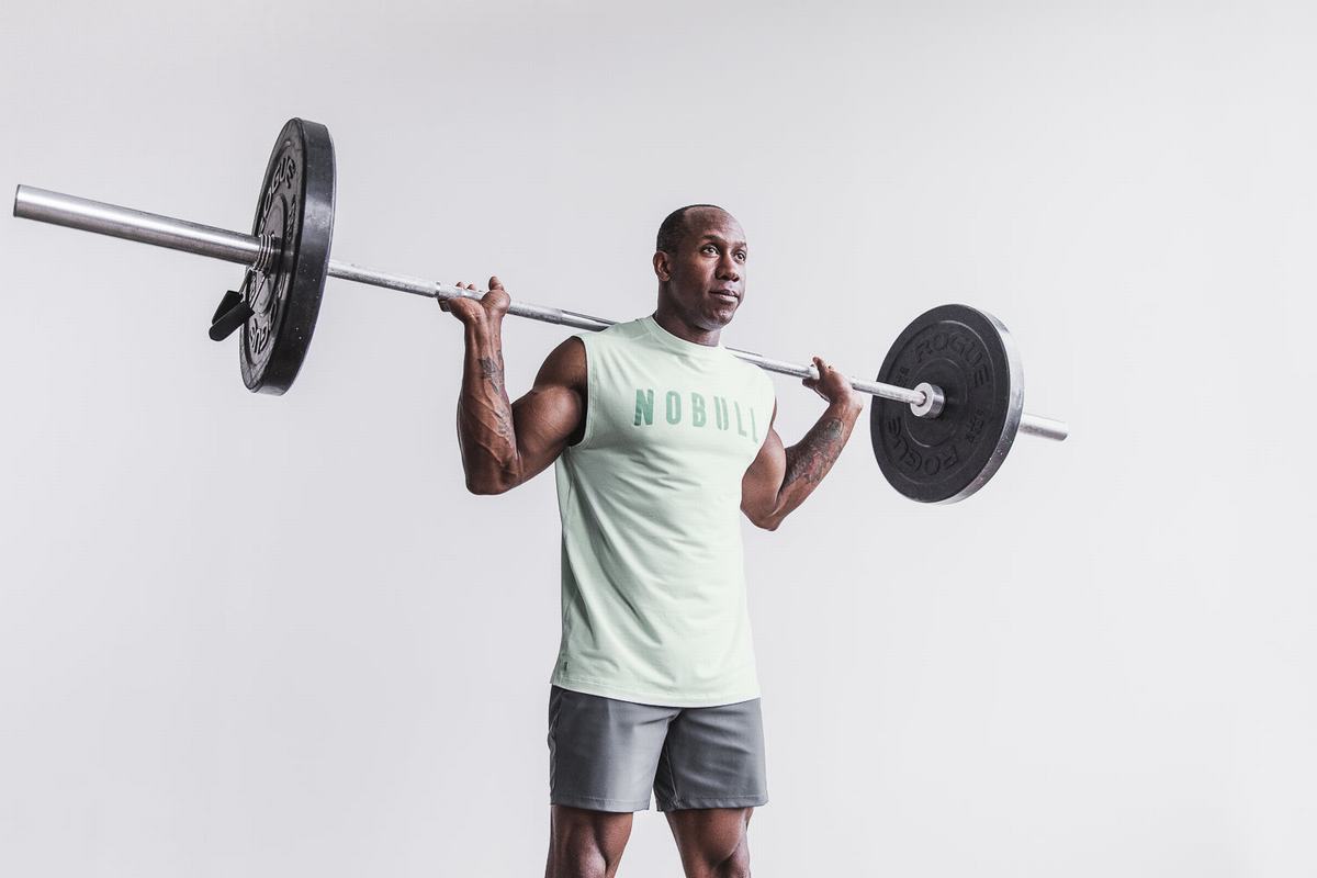 T-Shirt Nobull Sans Manches Homme Vert | VT0579248