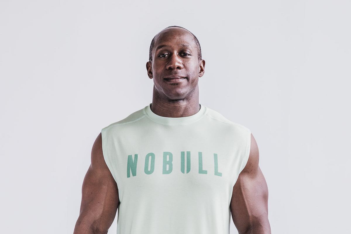 T-Shirt Nobull Sans Manches Homme Vert | VT0579248