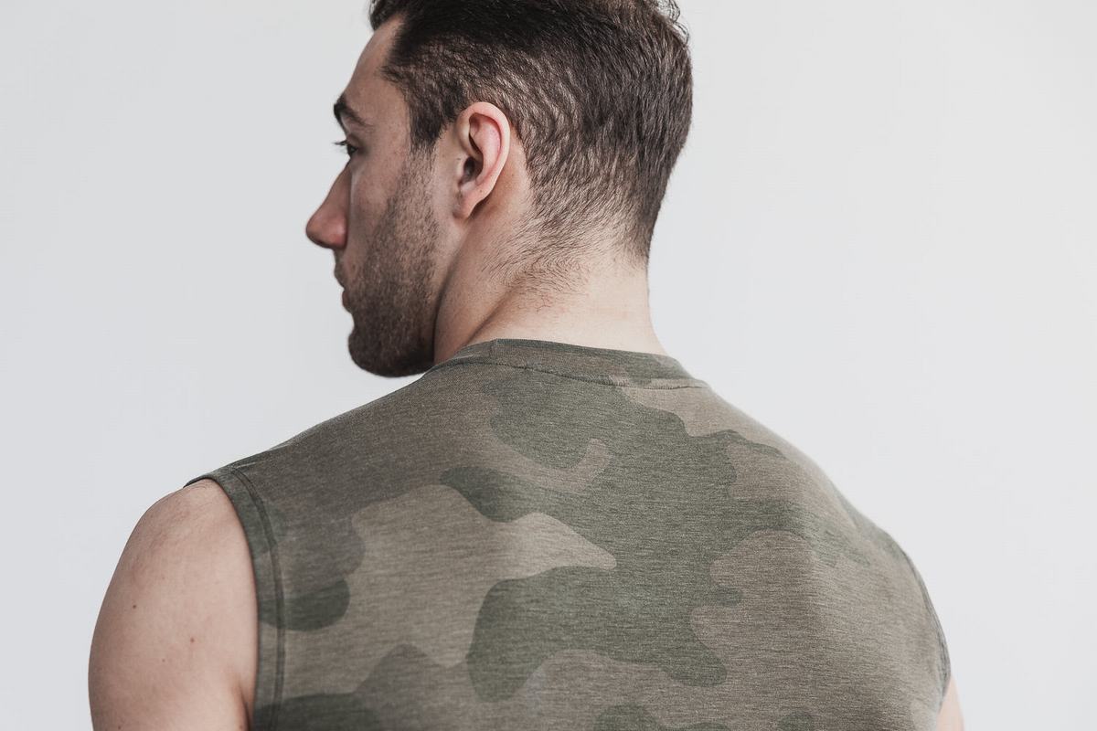 T-Shirt Nobull Sans Manches Homme Vert Camouflage | HQ9086142