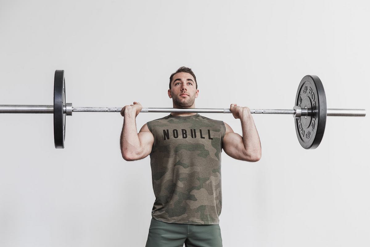 T-Shirt Nobull Sans Manches Homme Vert Camouflage | HQ9086142