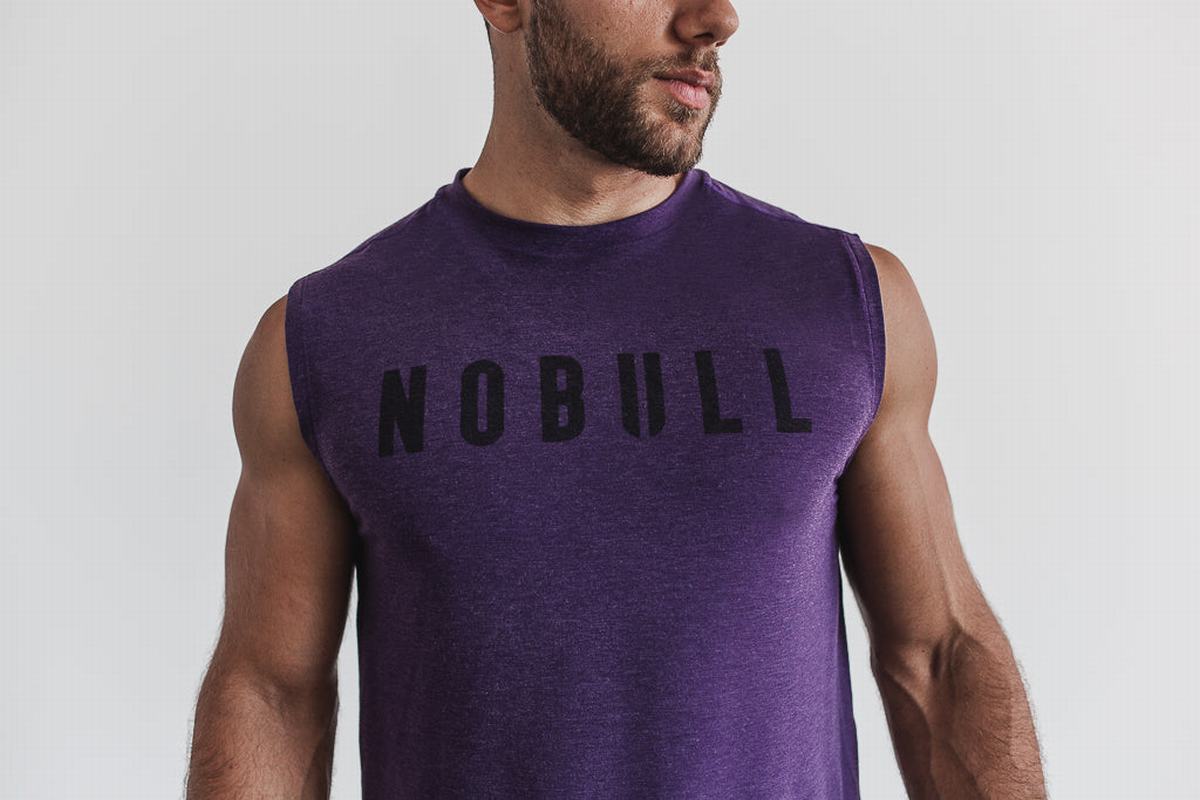 T-Shirt Nobull Sans Manches Homme Violette | ZU2574036