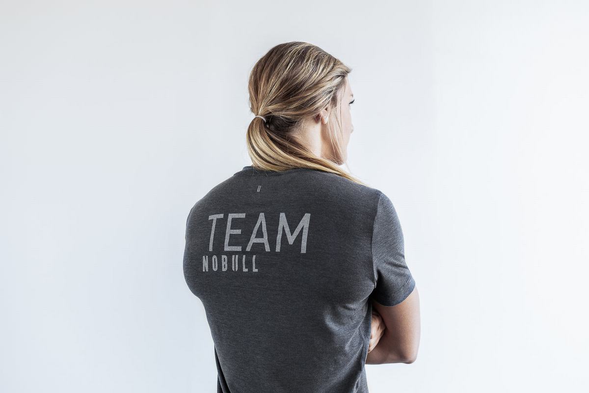 T-Shirt Nobull Team Femme Grise Foncé | QF5610472